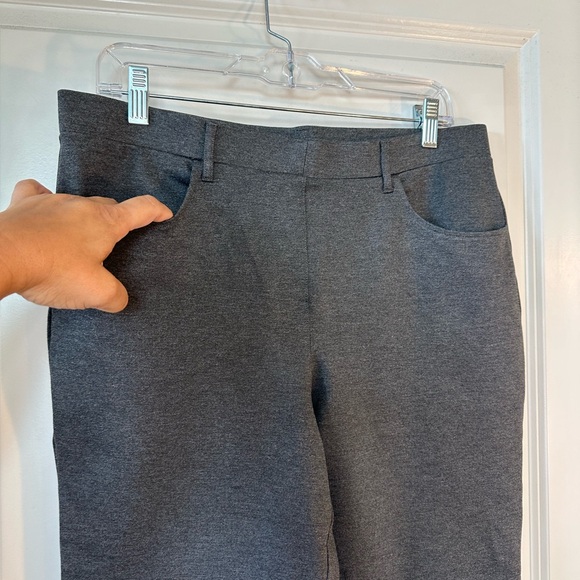 Quince Charcoal Grey PullOn Ponte Elastic Waistband Straight Leg Trouser Pants. - Picture 4 of 8